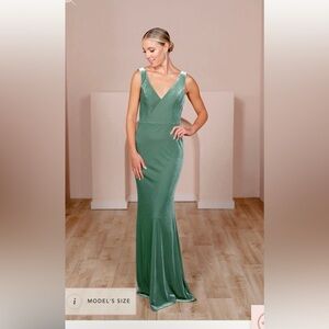 Revelry Dakota Velvet Dress in Rosemary - size 6 petite